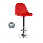 Bar Stool - Kitchen Stool - PU Leather Bar Stool Swivel Chairs Gas Lift - Red 
